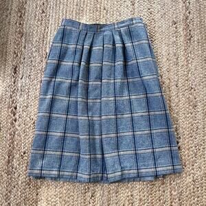 Vintage 80s Pendleton grey plaid wool skirt